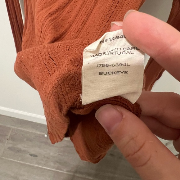 Doen Roma Pointelle Long Sleeve Top in Buckeye size xs - Picture 4 of 4